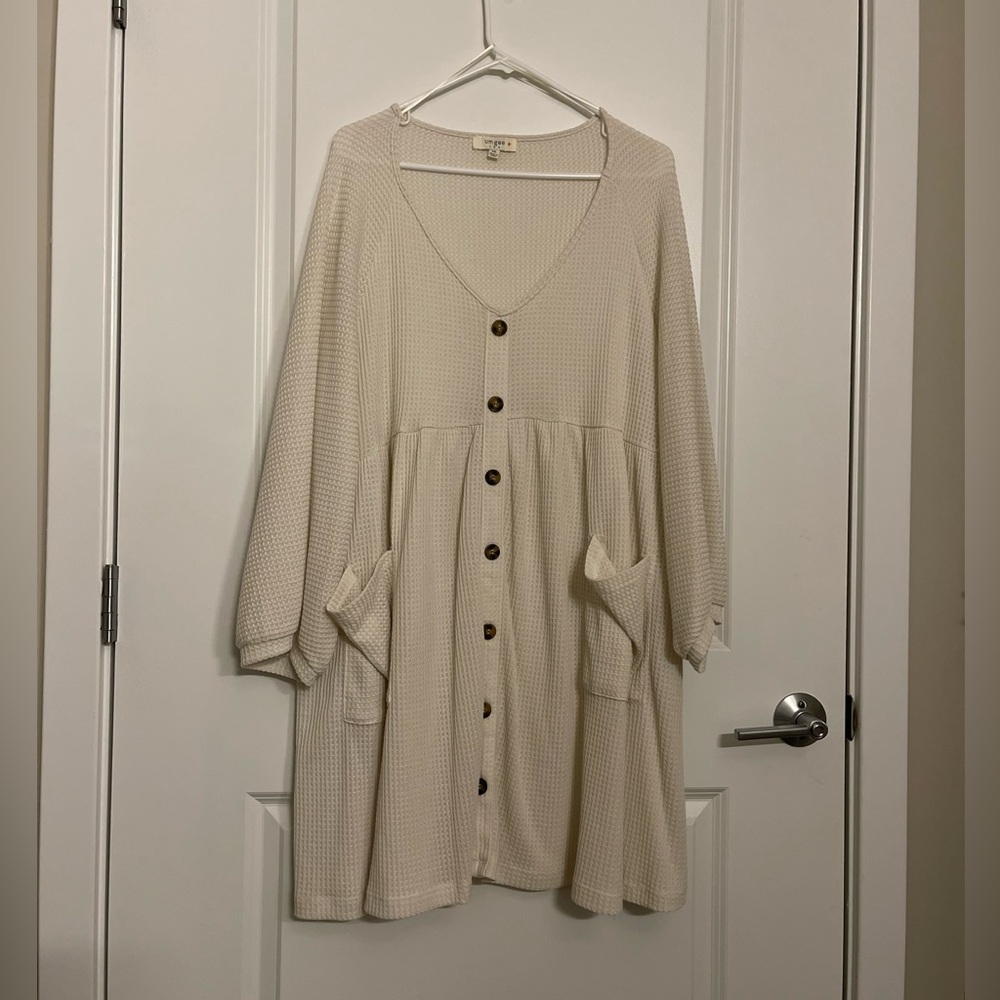 White plus size dress